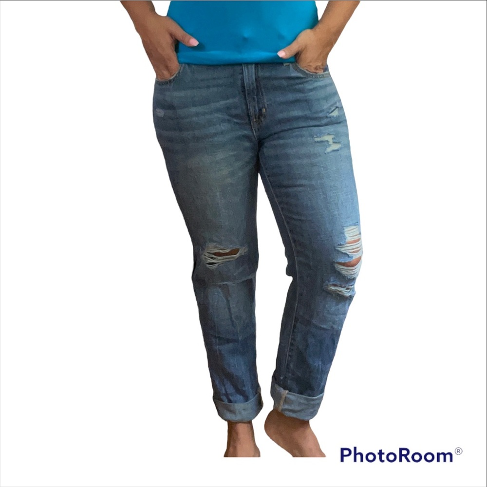 GAP 1969 Distressed Ripped Boyfriend Jeans